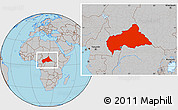 Gray Location Map of Central African Republic