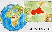 Physical Location Map of Central African Republic