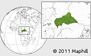 Satellite Location Map of Central African Republic, blank outside