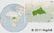 Satellite Location Map of Central African Republic, lighten