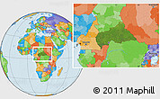 Satellite Location Map of Central African Republic, political outside