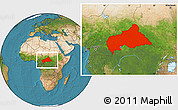 Satellite Location Map of Central African Republic