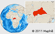 Shaded Relief Location Map of Central African Republic