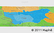 Political Shades Panoramic Map of Mambere-Kadei