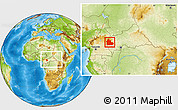 Physical Location Map of Nana-Mambere, within the entire country