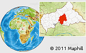 Physical Location Map of Ouaka, highlighted country