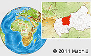 Physical Location Map of Ouham, highlighted country