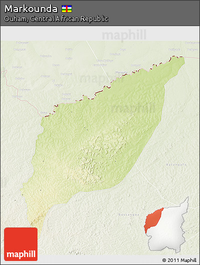 Physical 3D Map of Markounda, lighten