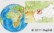 Physical Location Map of Markounda, highlighted country