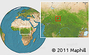 Satellite Location Map of Markounda, within the entire country