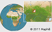 Satellite Location Map of Markounda, highlighted parent region, within the entire country