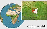Satellite Location Map of Markounda, highlighted parent region
