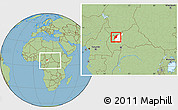 Savanna Style Location Map of Markounda, highlighted parent region, within the entire country