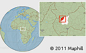 Savanna Style Location Map of Markounda, highlighted parent region, hill shading