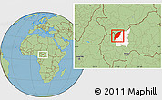 Savanna Style Location Map of Markounda, highlighted parent region