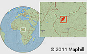 Savanna Style Location Map of Markounda, hill shading