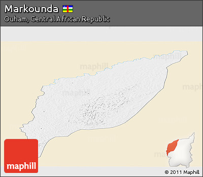 Classic Style Panoramic Map of Markounda, single color outside