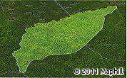 Satellite Panoramic Map of Markounda, darken