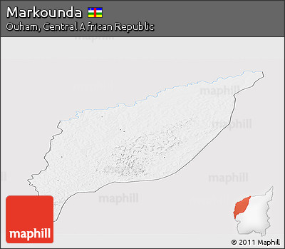 Silver Style Panoramic Map of Markounda, single color outside