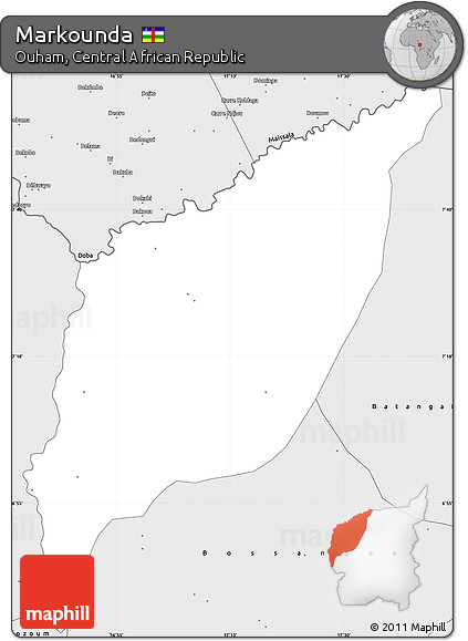 Silver Style Simple Map of Markounda