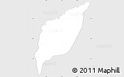 Silver Style Simple Map of Markounda, single color outside