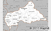 Gray Simple Map of Central African Republic