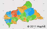 Political Simple Map of Central African Republic, cropped outside