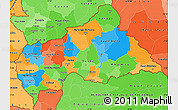 Political Simple Map of Central African Republic, political shades outside