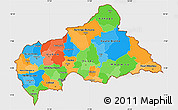 Political Simple Map of Central African Republic, single color outside