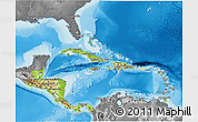 Physical 3D Map of Central America, desaturated, land only