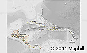 Shaded Relief 3D Map of Central America, lighten, desaturated