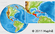 Physical Location Map of Central America