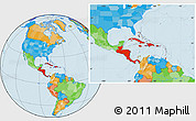Political Location Map of Central America