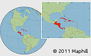 Savanna Style Location Map of Central America