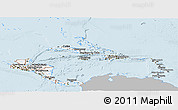 Gray Panoramic Map of Central America, single color outside