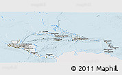 Silver Style Panoramic Map of Central America, single color outside