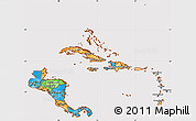 Political Simple Map of Central America, cropped outside