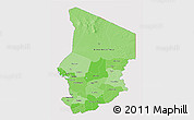 Political Shades 3D Map of Chad, cropped outside