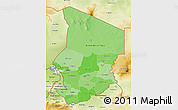 Political Shades 3D Map of Chad, physical outside