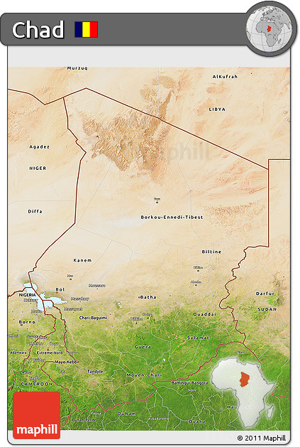 Satellite 3D Map of Chad
