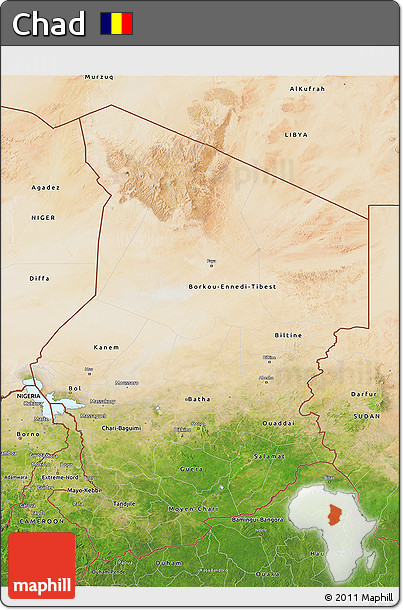 Satellite 3D Map of Chad