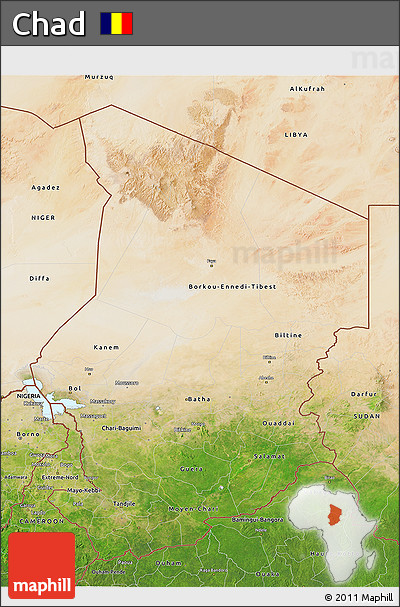 Satellite 3D Map of Chad