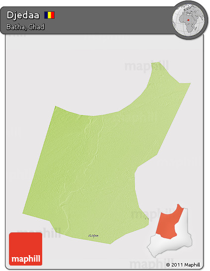 Physical 3D Map of Djedaa, cropped outside