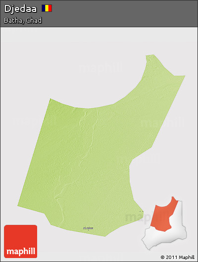 Physical 3D Map of Djedaa, cropped outside