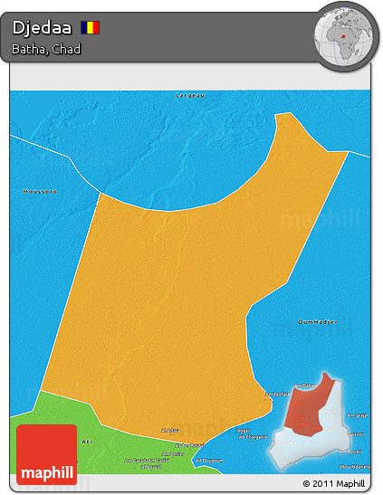 Political 3D Map of Djedaa