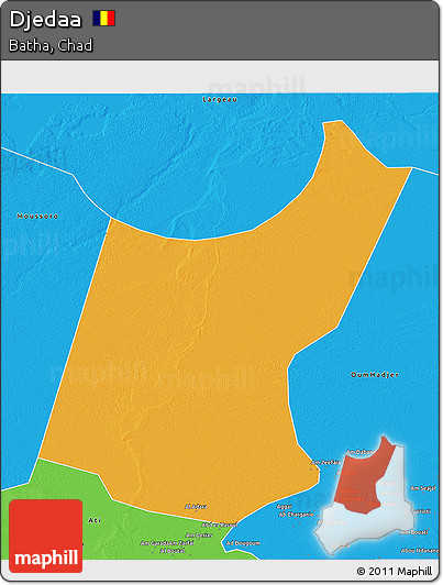 Political 3D Map of Djedaa