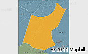Political 3D Map of Djedaa, semi-desaturated