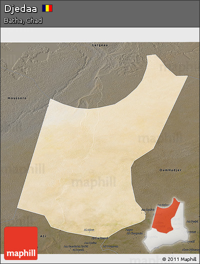 Satellite 3D Map of Djedaa, darken