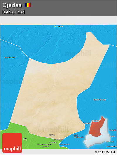 Satellite 3D Map of Djedaa, political outside