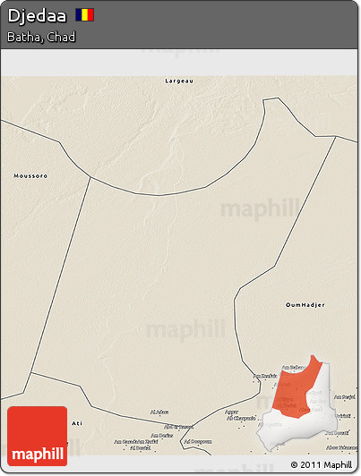 Shaded Relief 3D Map of Djedaa